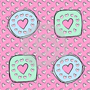 Hearts seamless pattern vector background, Valentine`s day backgroun