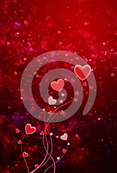 Hearts shape of a Valentine`s day background