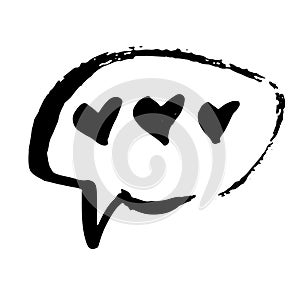 Hearts in speech bubble icon. Vector illustration