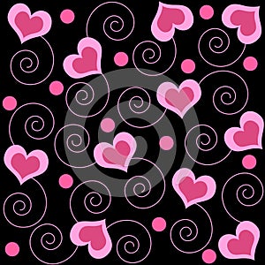 Hearts and swirls