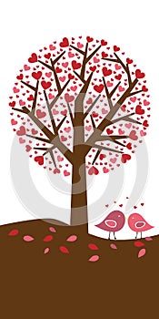 Corazón un árbol Día de San Valentín tema 