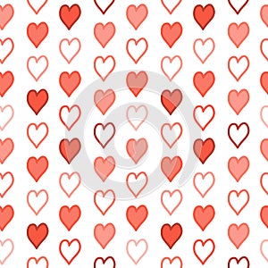 Hearts on a White Background