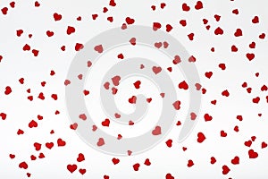 Hearts on white background. Concept love , Valentine day