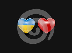 hearts yellow blue and red vector eps