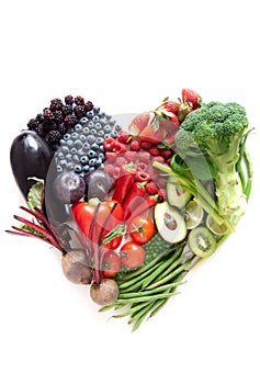 Heartshape fruits and vegetables photo
