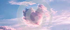 A Heartshaped Cloud Formation In A Pastelcolored Sky With The Caption Love In The Air