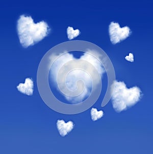 Heartshaped clouds photo