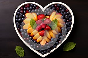 Heartshaped Fruit Plate, Top View