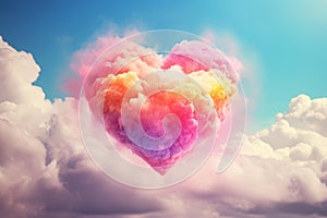 Heartwarming Rainbow cloud love. Generate Ai