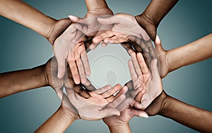 Heartwarming wallpaper with hands forming a support network symbol