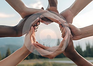 Heartwarming wallpaper with hands forming a support network symbol