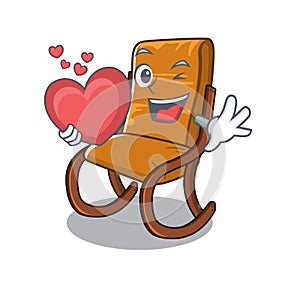 With heartWith heart rocking chair in the cartoon shape