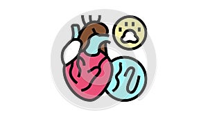 heartworm disease color icon animation