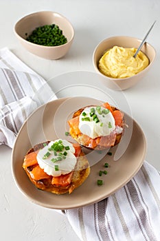 Hearty breakfast with eggs Atlantic