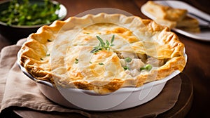 A hearty and comforting bowl of homemade chicken pot pie