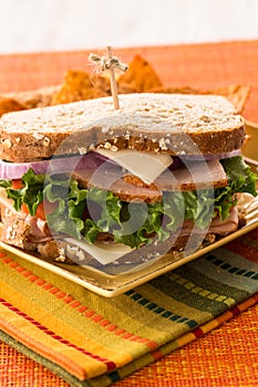 Hearty Delicious Healthy Ham Turkey Lunch Sandwich