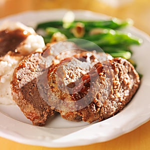 Hearty meatloaf dinner with sides