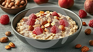Hearty Oatmeal Bowl with Berries and Nuts