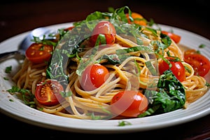 Hearty Pasta italian tomato basil. Generate Ai