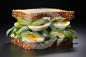 Hearty Sandwiches egg avocado. Generate Ai