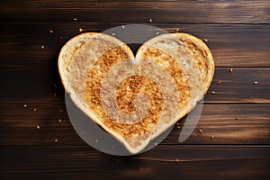 Hearty Slice toasted heart bread. Generate Ai