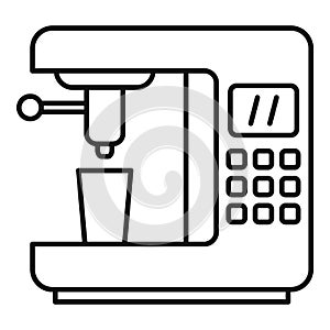 Heat coffee machine icon, outline style