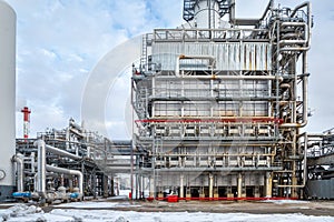Heat exchanger in an oil refinery, large size, daylight photo