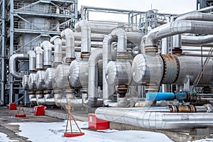 Heat exchanger in an oil refinery, large size, daylight photo