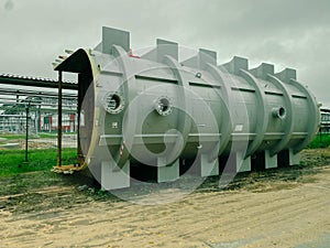 Heat exchanger in process area of petroleum and refinery plant ,complex engineering