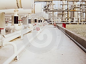 Heat exchangers in a refinery. The for oil refining