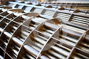 Heat exchangers tube bundle details of industrial heat exchanger shell and tube condenser, made of steel with corrosion