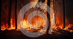 Heat fire burned smoke forest
