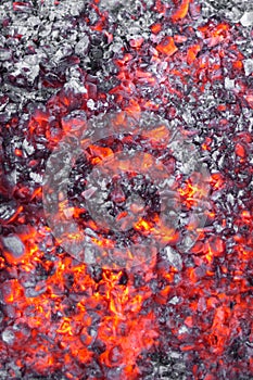 Heat from hot coals