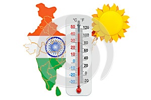 Heat in India concept. 3D rendering