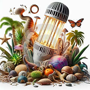 Heat Lamp An electric light fixture that emits radiant heat, of photo