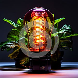 heat lamp an electric light fixture that emits radiant heat oft photo