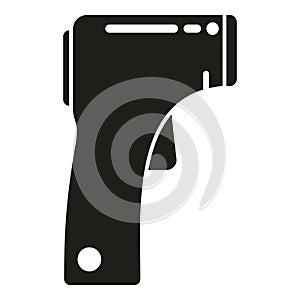 Heat laser thermometer icon simple vector. Measure scan temperature