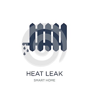 heat leak icon. Trendy flat vector heat leak icon on white background from smart home collection