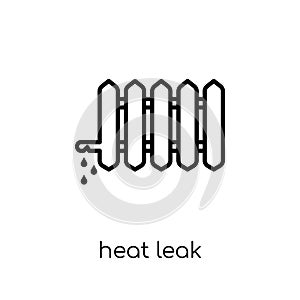heat leak icon. Trendy modern flat linear vector heat leak icon