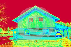Heat Leak Infrared Detection of beams in wooden wall