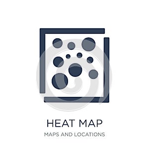 Heat Map icon. Trendy flat vector Heat Map icon on white background from Maps and Locations collection