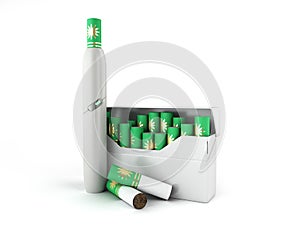Heat not burn tobacco product technology electronic cigarette 3d render on white background