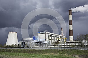 Heat power station and smoke from the chimney