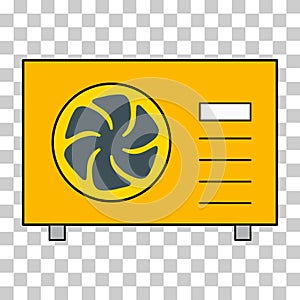 Heat pump air source icon, cooling electric system machine, cool web vector illustration