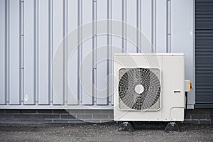 Heat pump condenser units for heating and cooling modern building