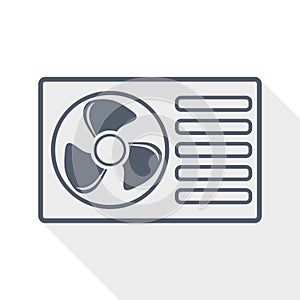 Heat pump flat design vector icon