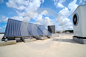 Heat pump and solar collector on the roof