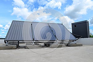 Heat pump and solar collector on the roof