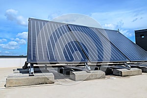 Heat pump and solar collector on the roof