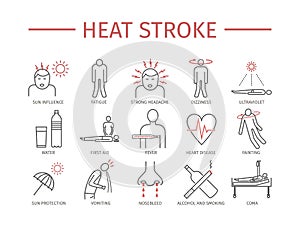 Heat stroke icons